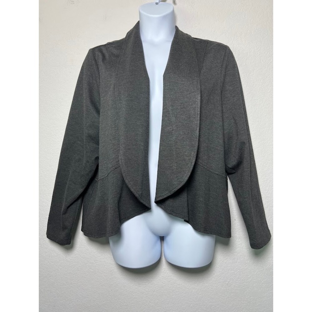 Torrid‎ NWT Open Front Blazer 4 Gray Ponte Knit Career Office Jacket Peplum
